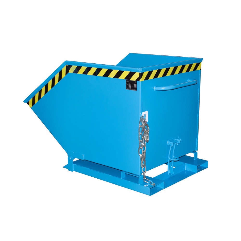 Product afbeelding: Bauer® Kiepbak, kastvormige kuip, gelakt, volume 0,6 m³, RAL 5012 lichtblauw