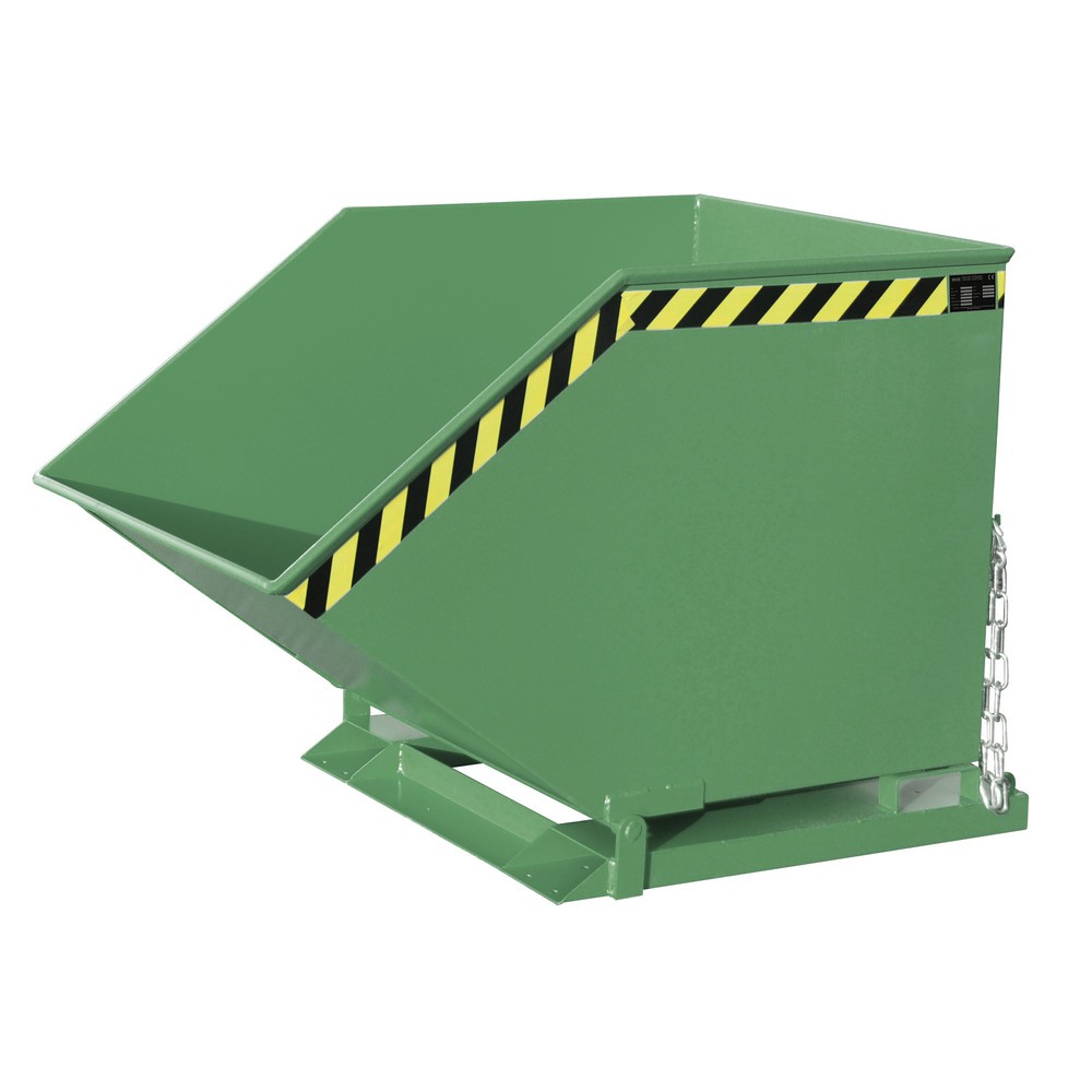 Product afbeelding: Bauer® Kiepbak, kastvormige kuip, gelakt, volume 0,8 m³, RAL 6011 resedagroen