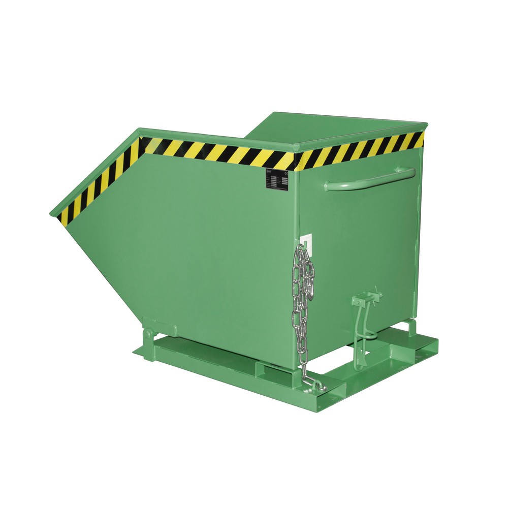 Product afbeelding: Bauer® Kiepbak, kastvormige kuip, gelakt, volume 0,6 m³, RAL 6011 resedagroen