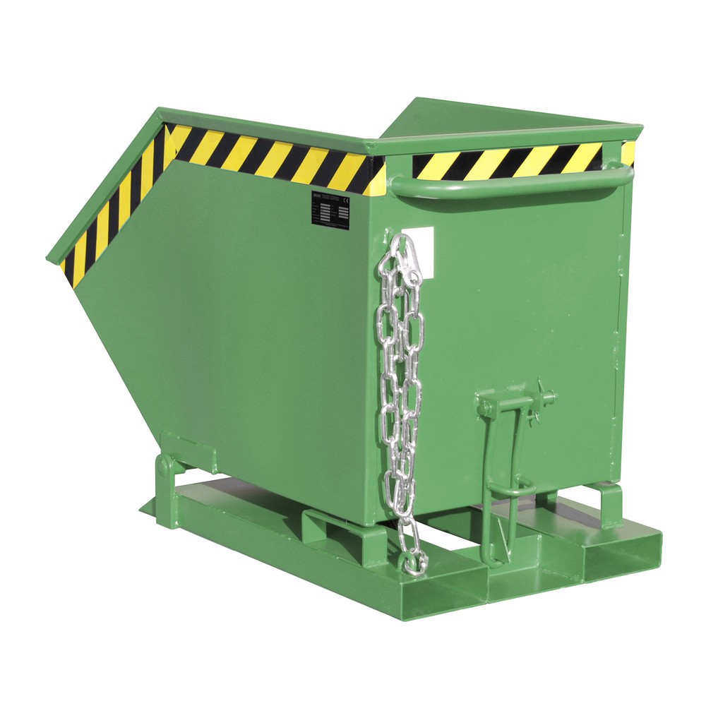 Product afbeelding: Bauer® Kiepbak, kastvormige kuip, gelakt, volume 0,25 m³, RAL 6011 resedagroen