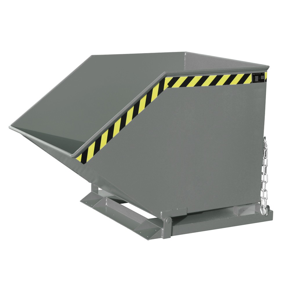 Product afbeelding: Bauer® Kiepbak, kastvormige kuip, gelakt, volume 0,8 m³, RAL 7005 muisgrijs