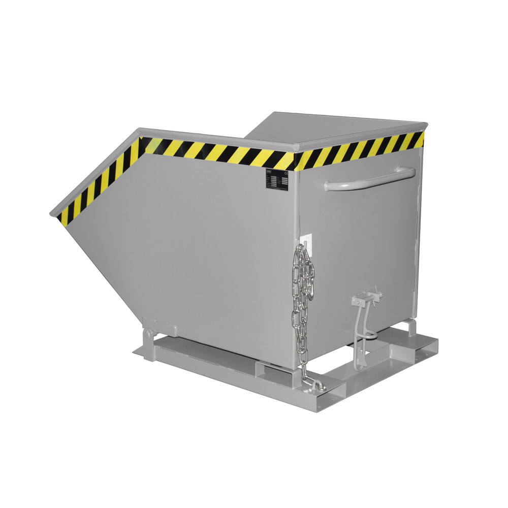 Product afbeelding: Bauer® Kiepbak, kastvormige kuip, gelakt, volume 0,6 m³, RAL 7005 muisgrijs