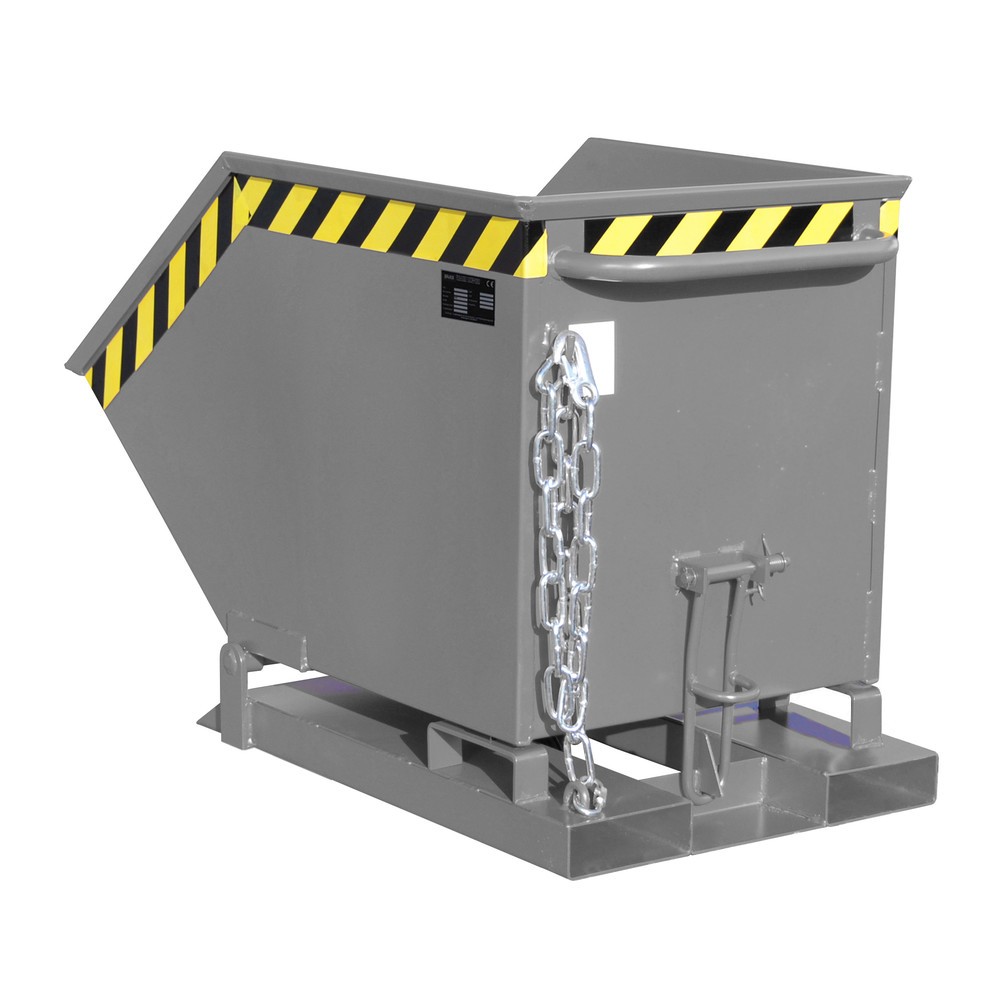 Product afbeelding: Bauer® Kiepbak, kastvormige kuip, gelakt, volume 0,25 m³, RAL 7005 muisgrijs