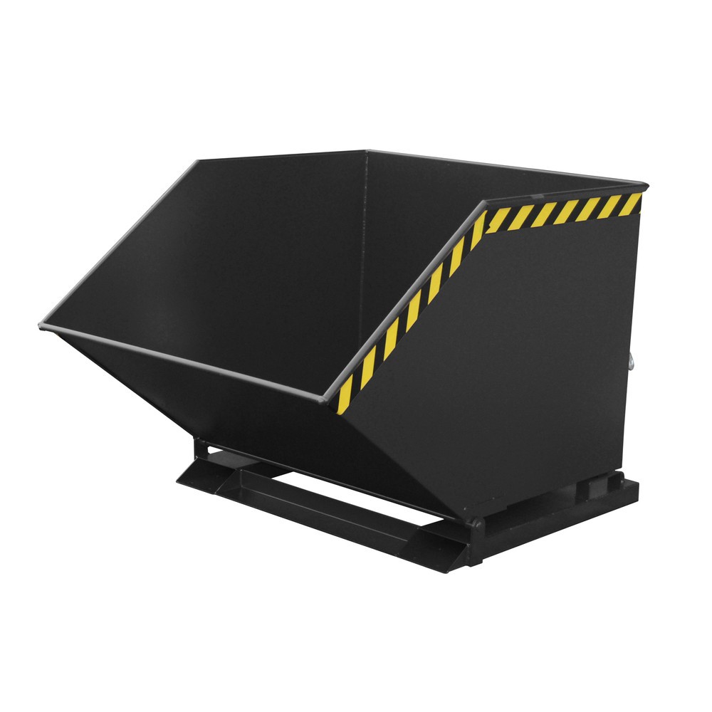 Product afbeelding: Bauer® Kiepbak, kastvormige kuip, gelakt, volume 1 m³, RAL 7021 zwartgrijs