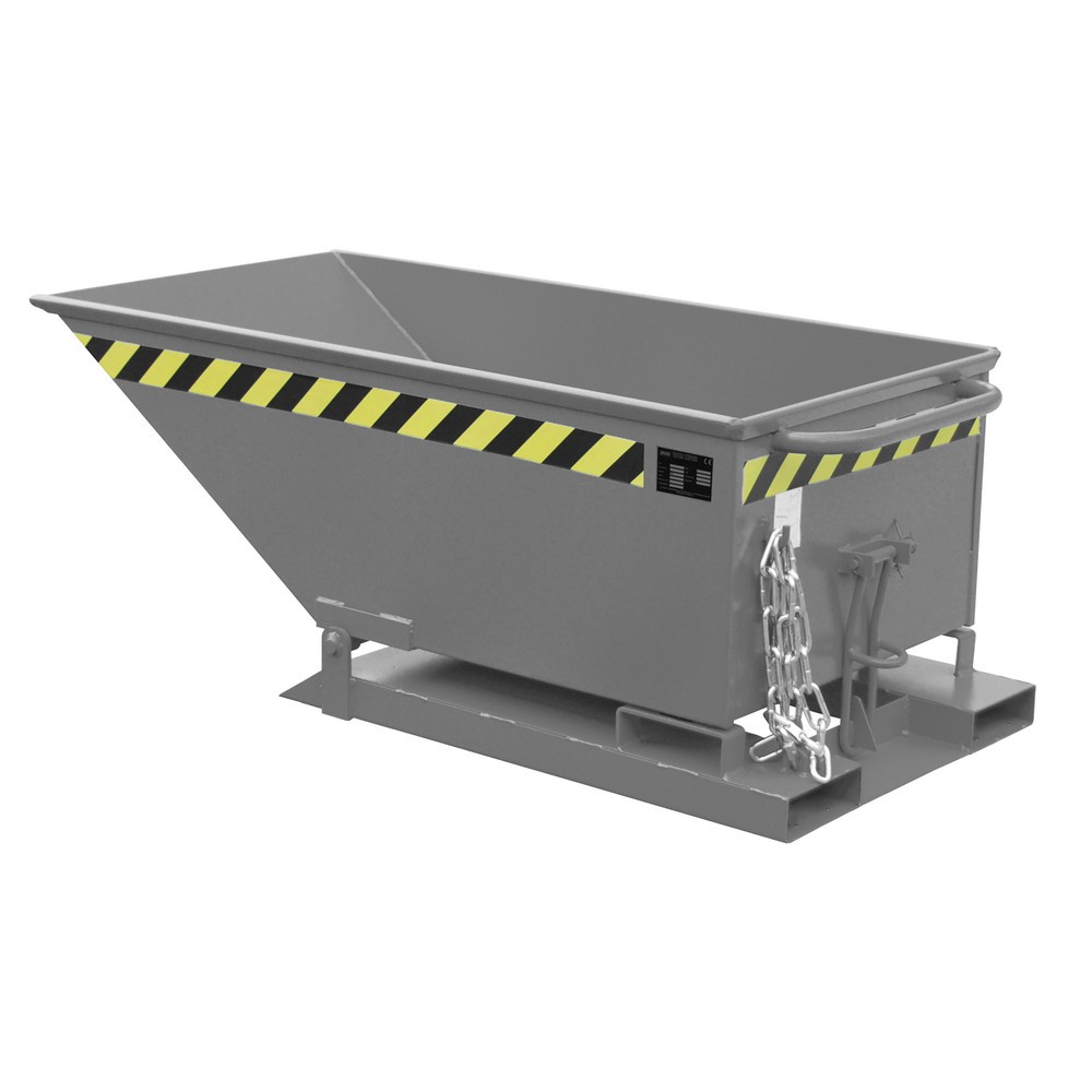 Product afbeelding: Bauer® Kiepbak, lage kuip, gelakt, volume 0,25 m³, RAL 7005 muisgrijs
