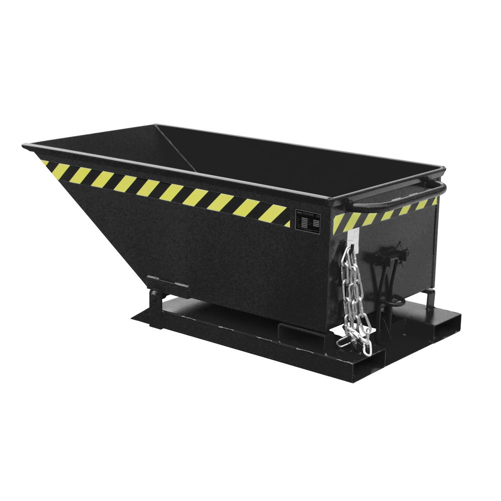 Product afbeelding: Bauer® Kiepbak, lage kuip, gelakt, volume 0,25 m³, RAL 7021 zwartgrijs
