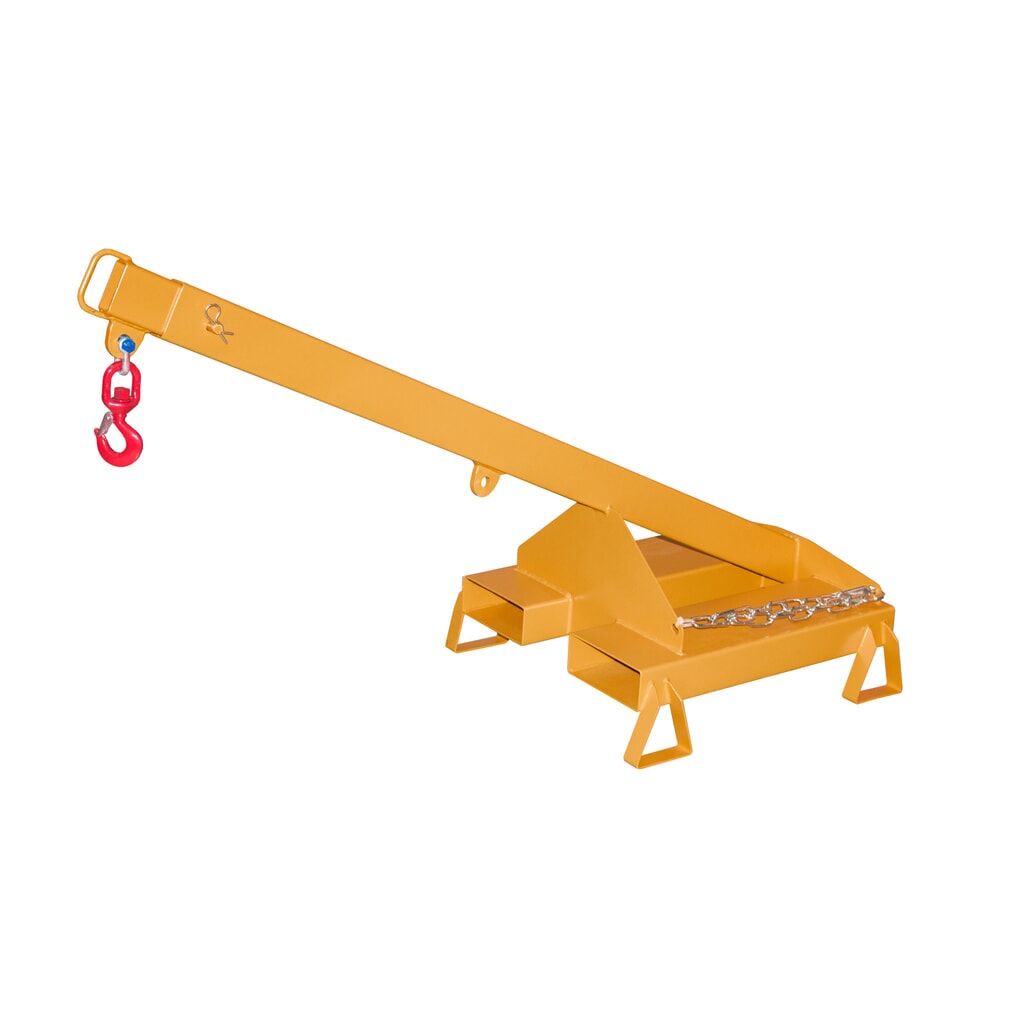 Bauer® kraanarm model 3, telescopisch, 2 haakposities, basislengte 1.600 mm, draagvermogen 1.000 kg, geel-oranje Product afbeelding: Bauer® kraanarm model 3, telescopisch, 2 haakposities, basislengte 1.600 mm, draagvermogen 1.000 kg, geel-oranje