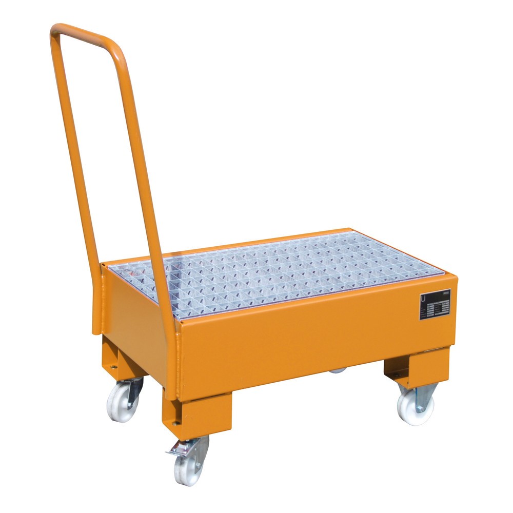 Productafbeelding nr. 2: Bauer® Lekbak, verrijdbaar, 2x 60 l staand, opvangvolume 61 l, geeloranje