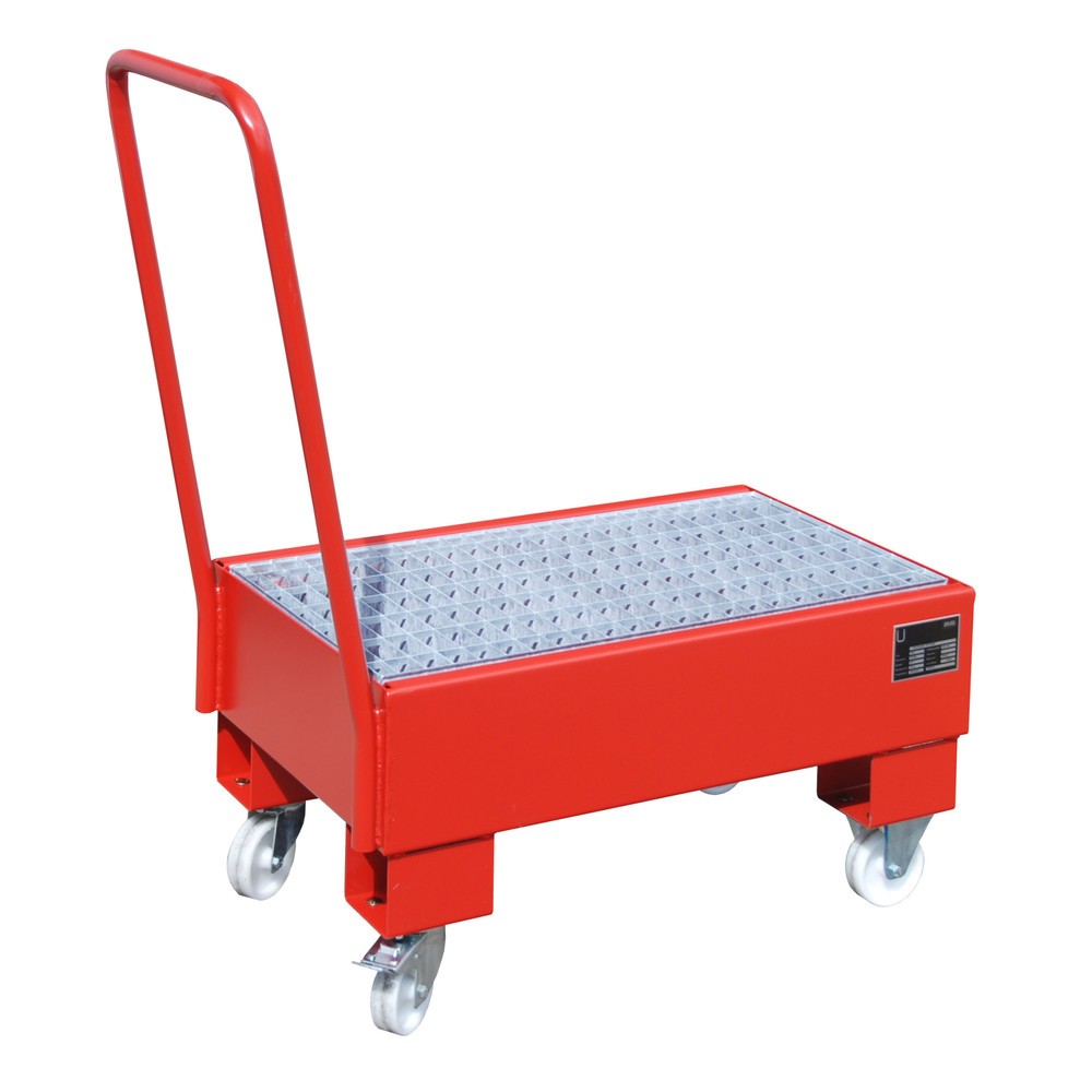 Productafbeelding nr. 2: Bauer® Lekbak, verrijdbaar, 2x 60 l staand, opvangvolume 61 l, vuurrood