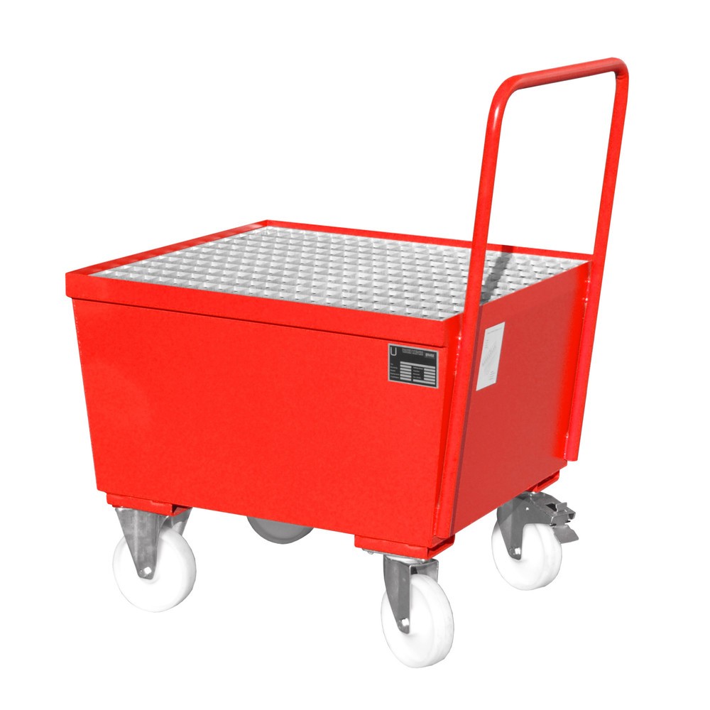 Product afbeelding: Bauer® Lekbak, verrijdbaar, 1x 200 l staand, opvangvolume 215 l, vuurrood