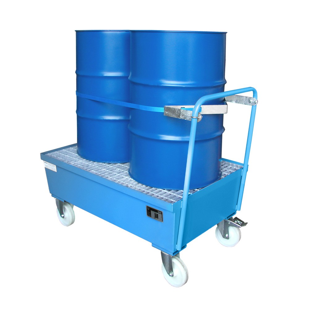 Productafbeelding nr. 2: Bauer® Lekbak, verrijdbaar, 2x 200 l staand, opvangvolume 225 l, lichtblauw