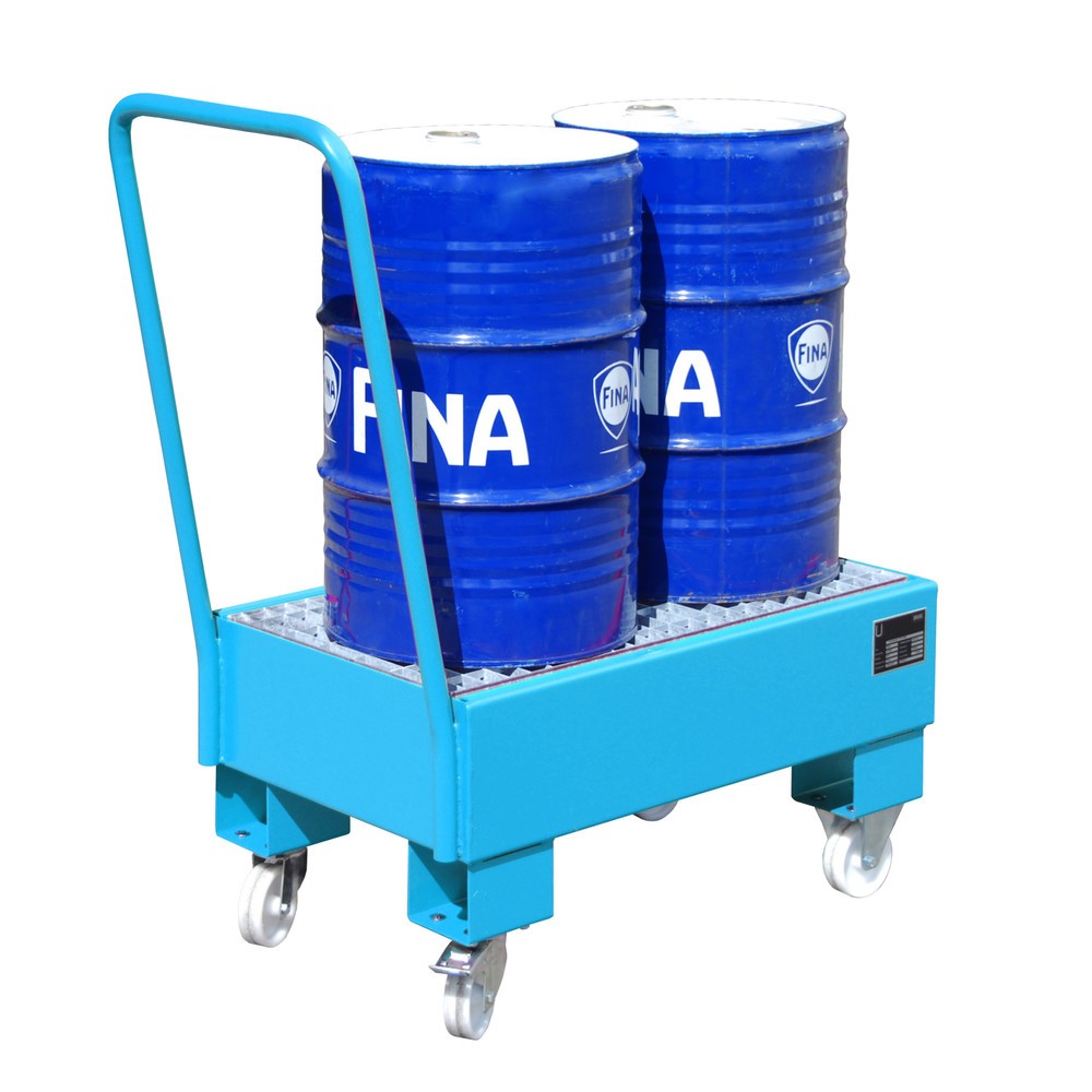 Productafbeelding nr. 2: Bauer® Lekbak, verrijdbaar, 2x 60 l staand, opvangvolume 61 l, lichtblauw