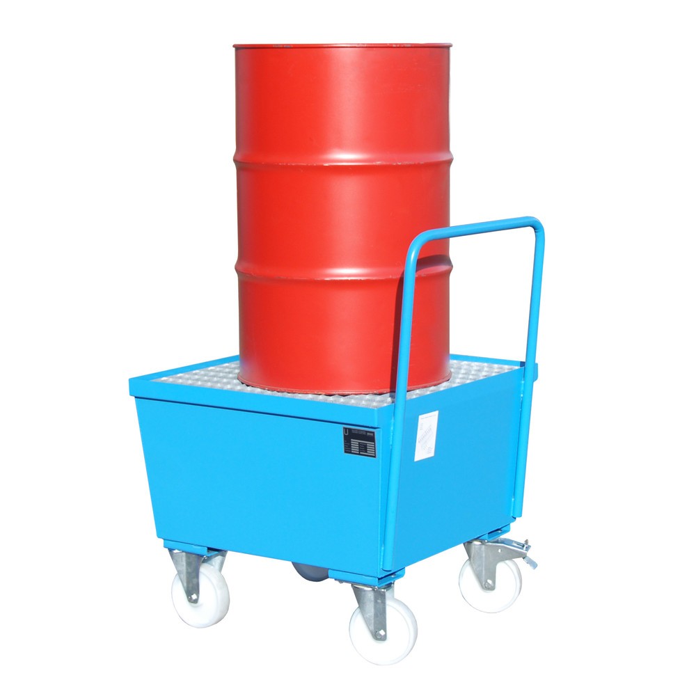 Product afbeelding: Bauer® Lekbak, verrijdbaar, 1x 200 l staand, opvangvolume 215 l, lichtblauw