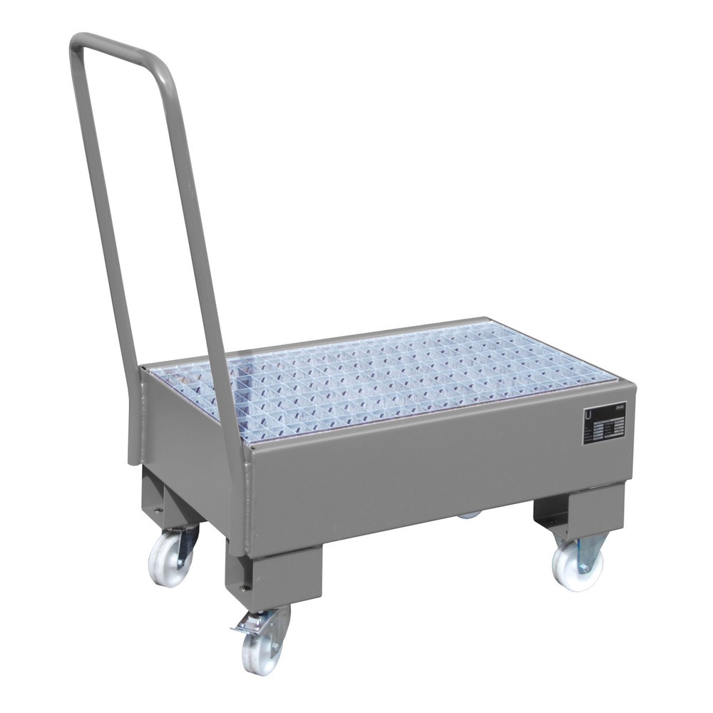 Productafbeelding nr. 1: Bauer® Lekbak, verrijdbaar, 2x 60 l staand, opvangvolume 61 l, muisgrijs