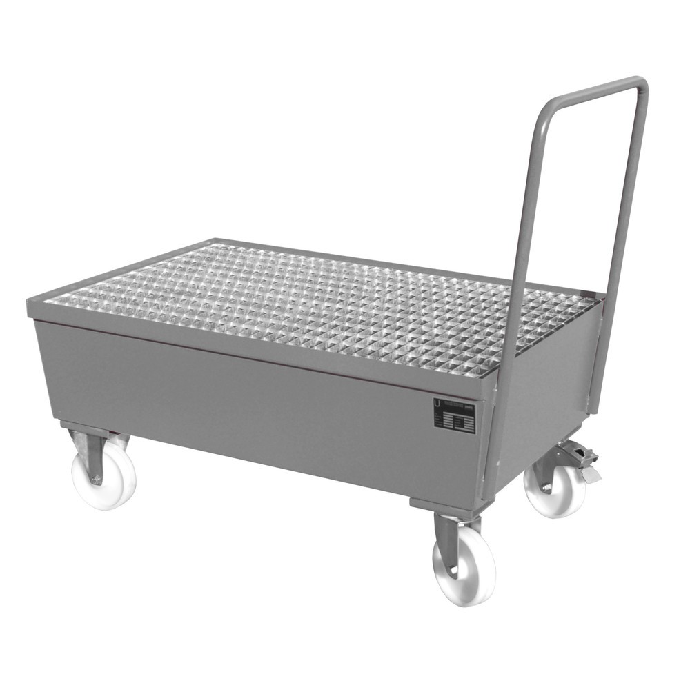 Product afbeelding: Bauer® Lekbak, verrijdbaar, 2x 200 l staand, opvangvolume 225 l, muisgrijs