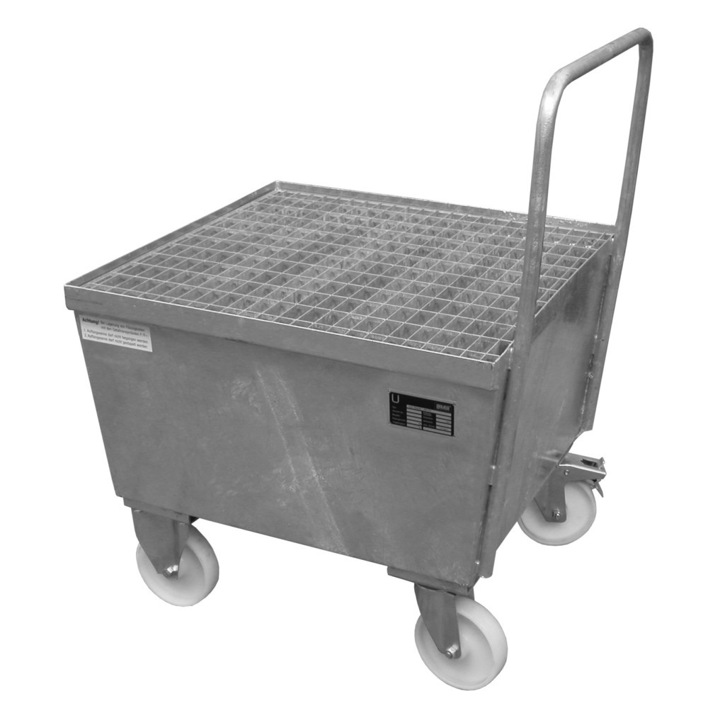 Product afbeelding: Bauer® Lekbak, verrijdbaar, 1x 200 l staand, opvangvolume 215 l, vuurverzinkt