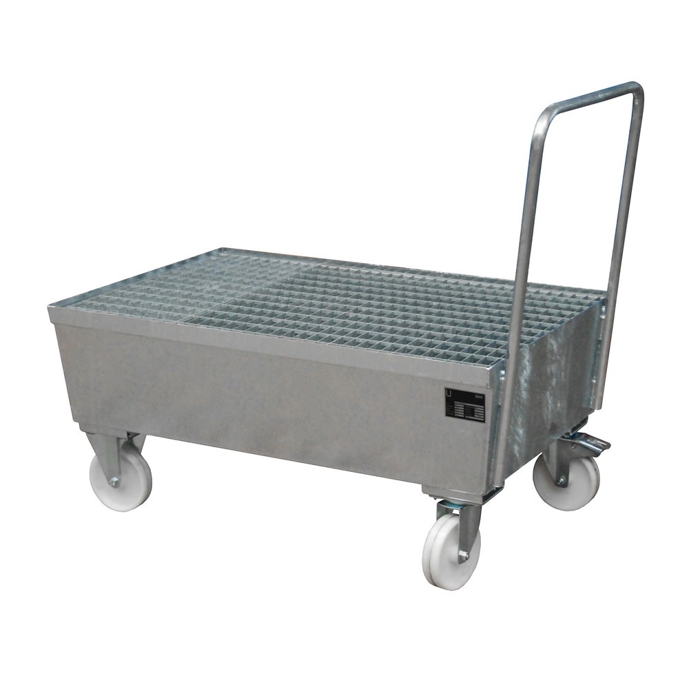 Product afbeelding: Bauer® Lekbak, verrijdbaar, 2x 200 l staand, opvangvolume 225 l, vuurverzinkt