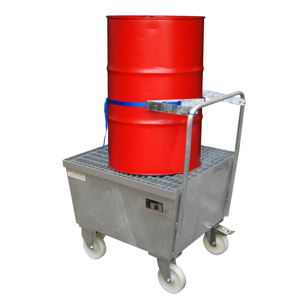 Productafbeelding nr. 2: Bauer® Lekbak, verrijdbaar, 1x 200 l staand, opvangvolume 215 l, vuurverzinkt