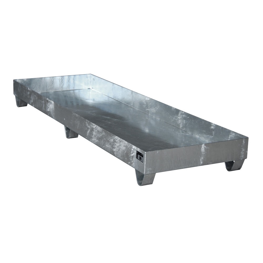 Product afbeelding: Bauer® Lekbak van staal, hxbxd 250 x 800 x 2.400 mm, zonder rooster, 4x 200 l, vuurverzinkt