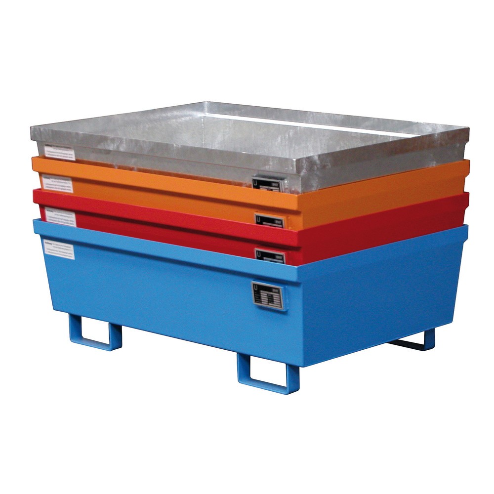 Productafbeelding nr. 2: Bauer® Lekbak van staal, hxbxd 415 x 800 x 1.200 mm, zonder rooster, geeloranje
