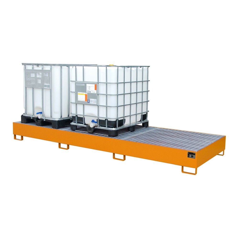 Productafbeelding nr. 1: Bauer® Stalen lekbak voor 3x KTC/IBC, geeloranje