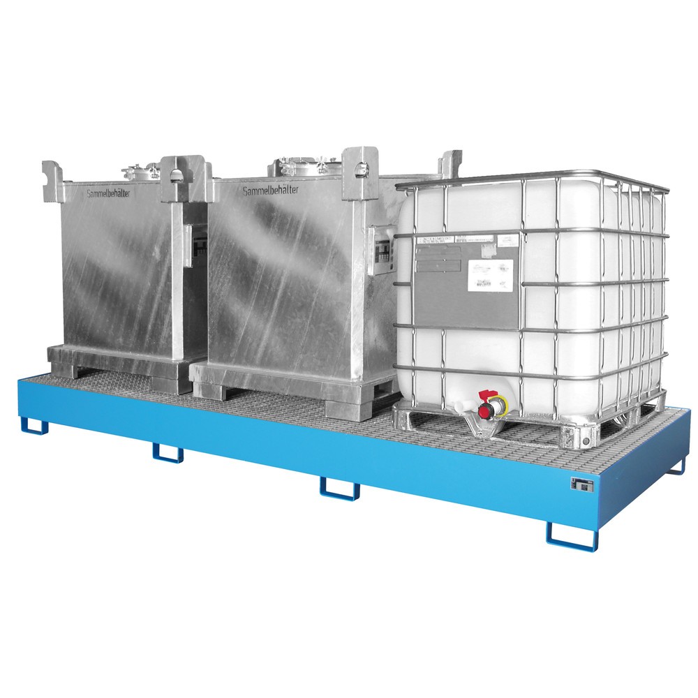 Productafbeelding nr. 2: Bauer® Stalen lekbak voor 3x KTC/IBC, lichtblauw