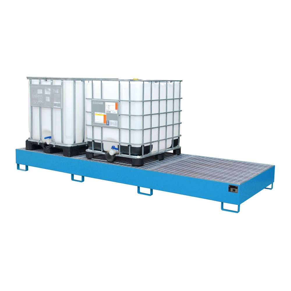 Productafbeelding nr. 3: Bauer® Stalen lekbak voor 3x KTC/IBC, lichtblauw