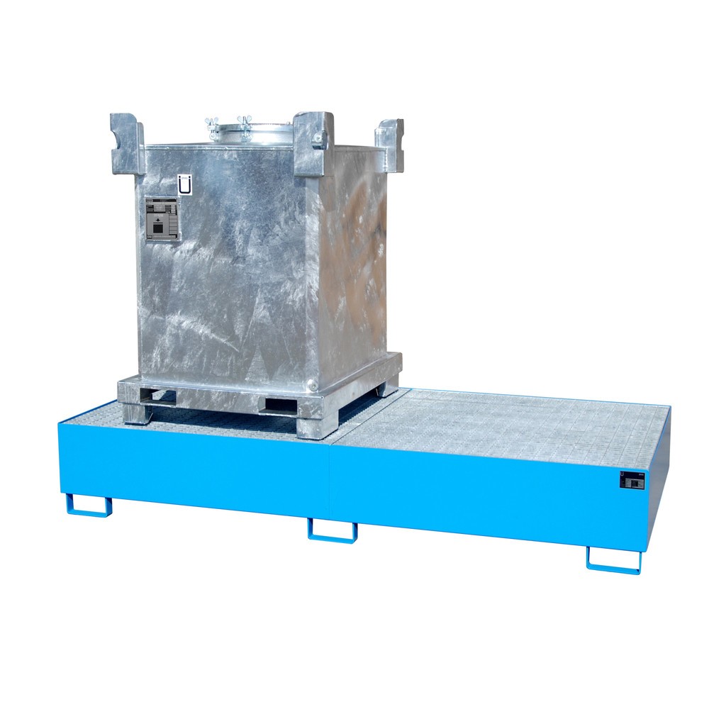 Productafbeelding nr. 2: Bauer® Stalen lekbak voor 2x KTC/IBC, lichtblauw
