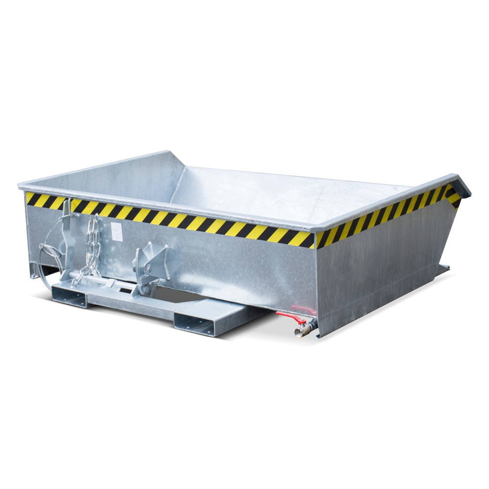 Product afbeelding: Bauer® minibak voor spaanders, extreem lage bouwhoogte, verzinkt, volume 0,61 m³