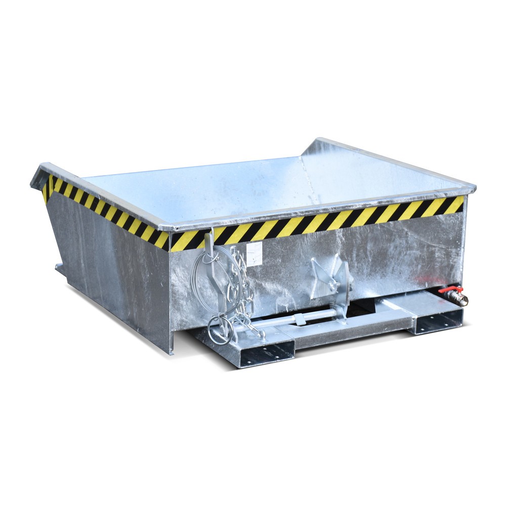 Product afbeelding: Bauer® minibak voor spaanders, extreem lage bouwhoogte, verzinkt, volume 0,46 m³