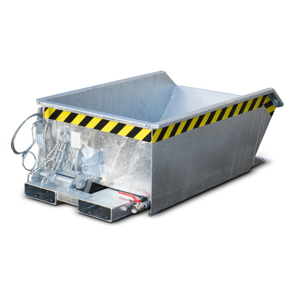 Product afbeelding: Bauer® minibak voor spaanders, extreem lage bouwhoogte, verzinkt, volume 0,27 m³
