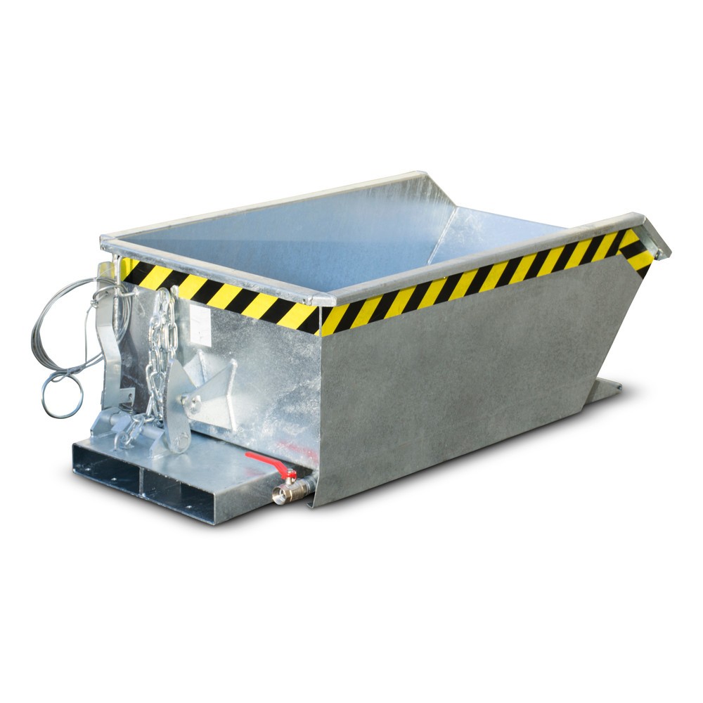 Product afbeelding: Bauer® minibak voor spaanders, extreem lage bouwhoogte, verzinkt, volume 0,23 m³