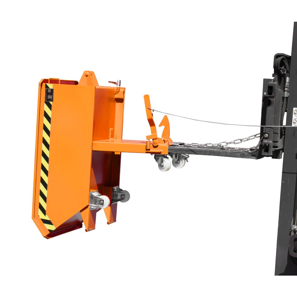 Product afbeelding: Bauer® Minibak voor spaanders, extreem lage bouwhoogte, gelakt, volume 0,23 m³, RAL 2000 geeloranje