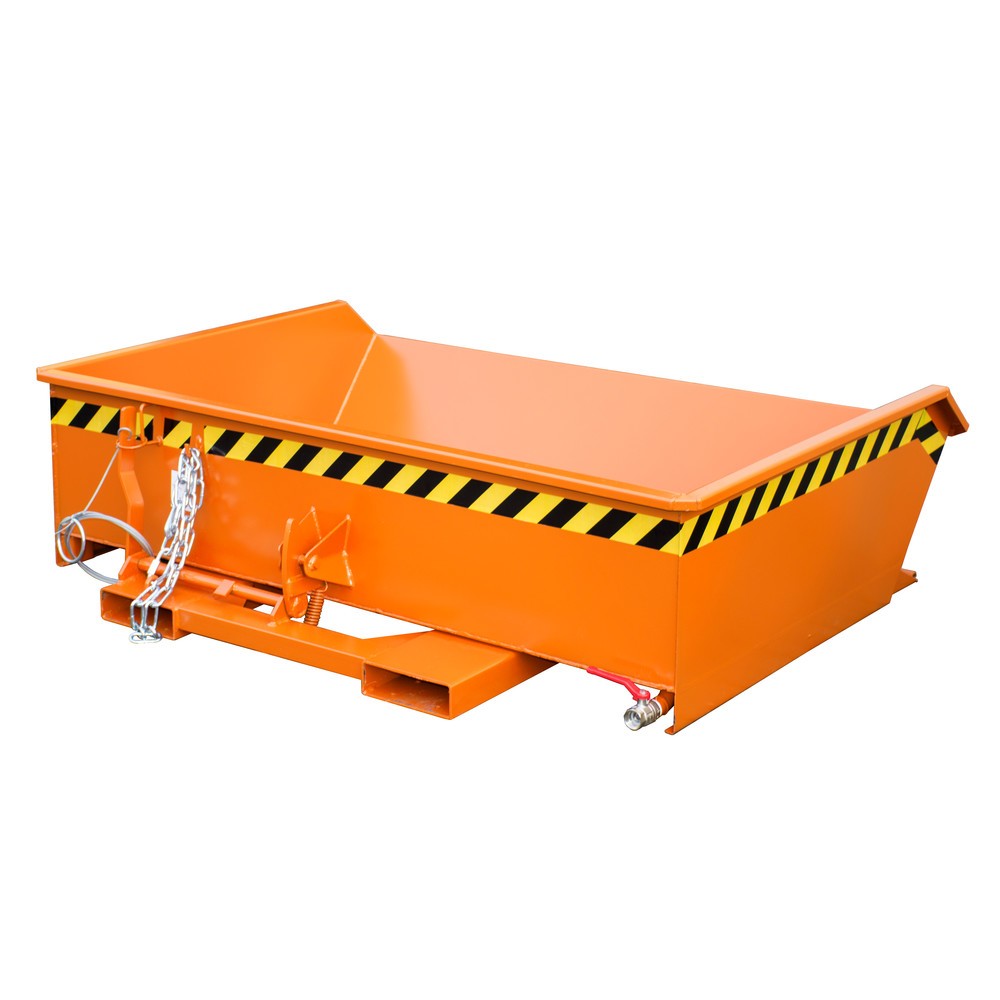 Product afbeelding: Bauer® Minibak voor spaanders, extreem lage bouwhoogte, gelakt, volume 0,61 m³, RAL 2000 geeloranje