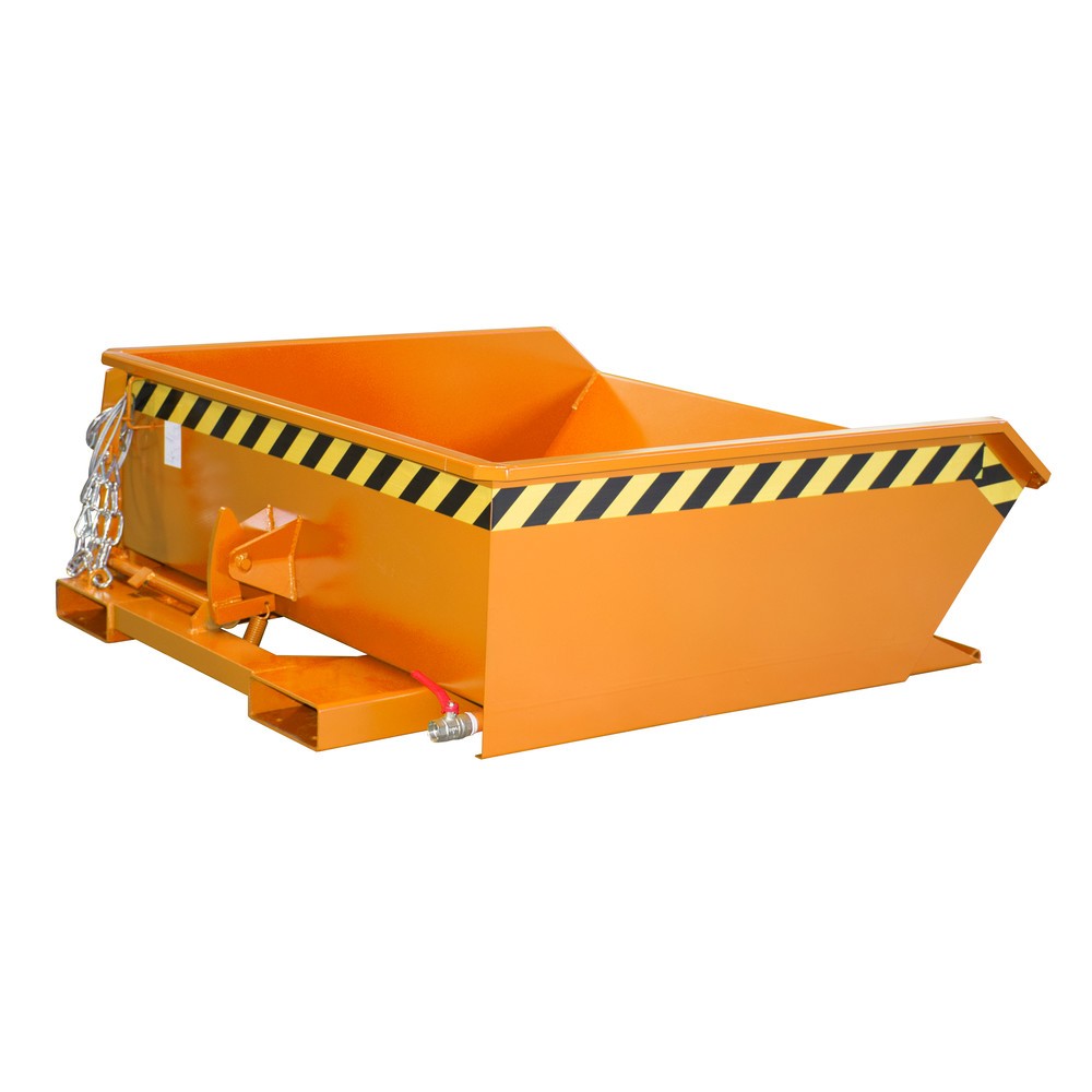 Product afbeelding: Bauer® Minibak voor spaanders, extreem lage bouwhoogte, gelakt, volume 0,46 m³, RAL 2000 geeloranje