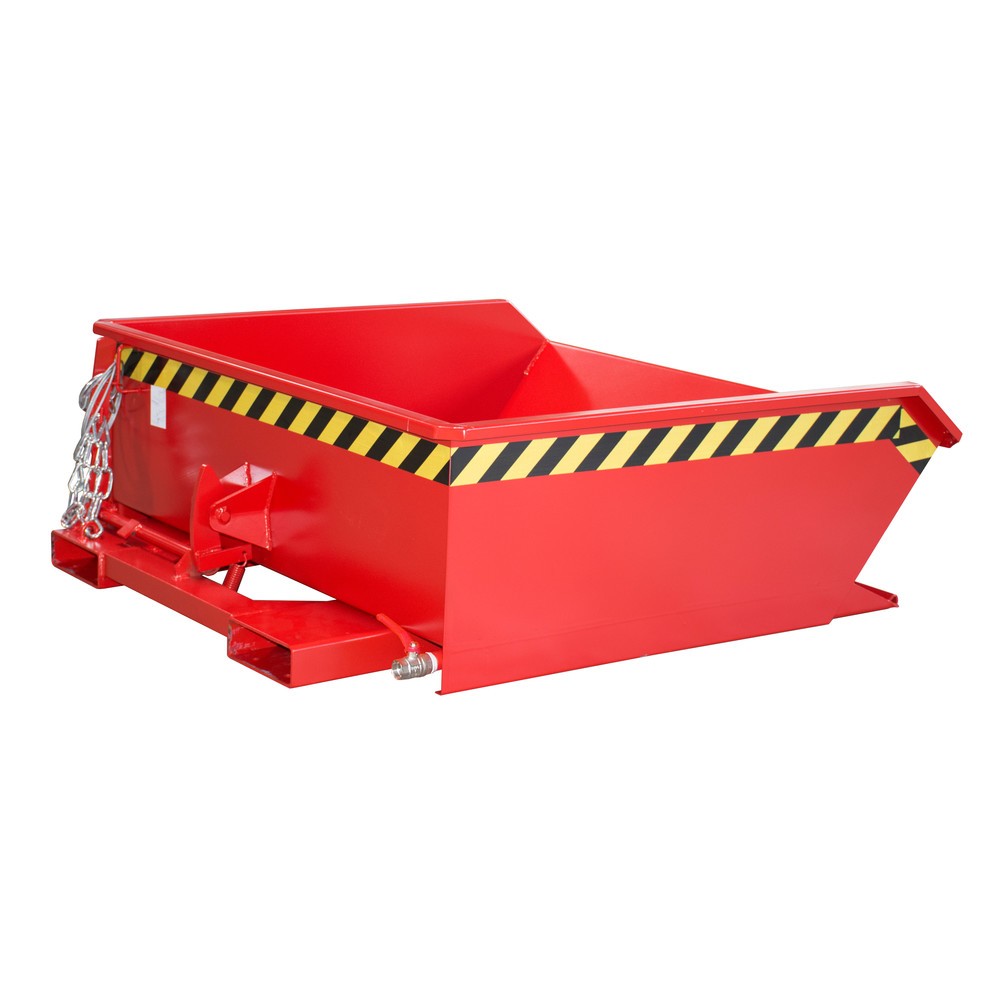 Product afbeelding: Bauer® Minibak voor spaanders, extreem lage bouwhoogte, gelakt, volume 0,46 m³, RAL 3000 vuurrood