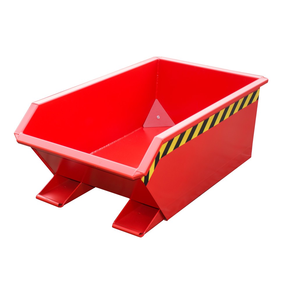 Product afbeelding: Bauer® Minibak voor spaanders, extreem lage bouwhoogte, gelakt, volume 0,23 m³, RAL 3000 vuurrood
