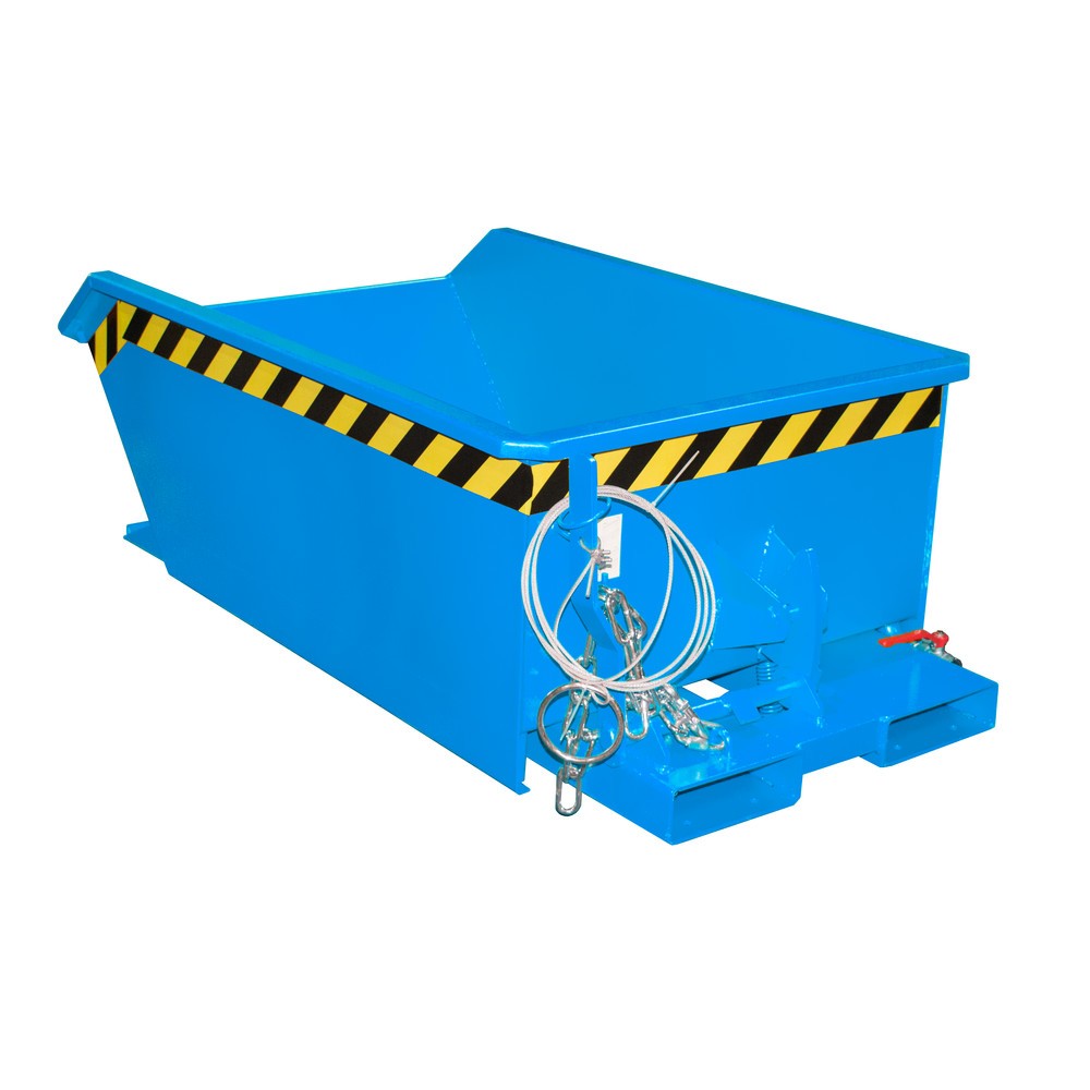 Product afbeelding: Bauer® Minibak voor spaanders, extreem lage bouwhoogte, gelakt, volume 0,27 m³, RAL 5012 lichtblauw