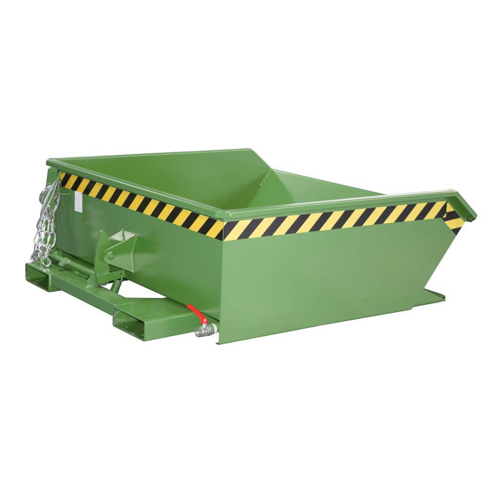 Product afbeelding: Bauer® Minibak voor spaanders, extreem lage bouwhoogte, gelakt, volume 0,46 m³, RAL 6011 resedagroen