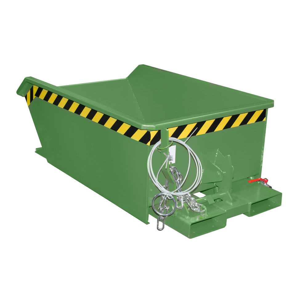 Product afbeelding: Bauer® Minibak voor spaanders, extreem lage bouwhoogte, gelakt, volume 0,27 m³, RAL 6011 resedagroen