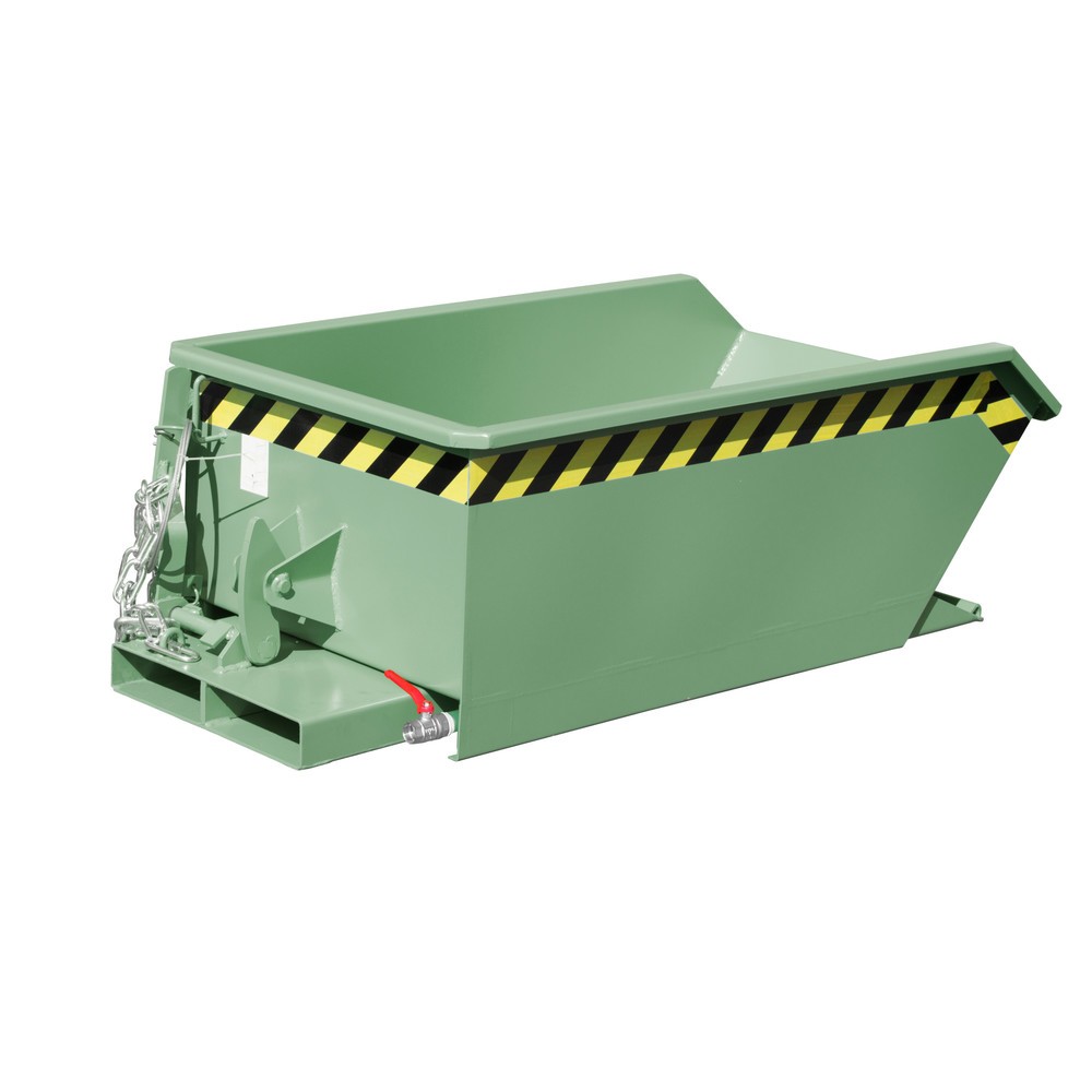 Product afbeelding: Bauer® Minibak voor spaanders, extreem lage bouwhoogte, gelakt, volume 0,23 m³, RAL 6011 resedagroen