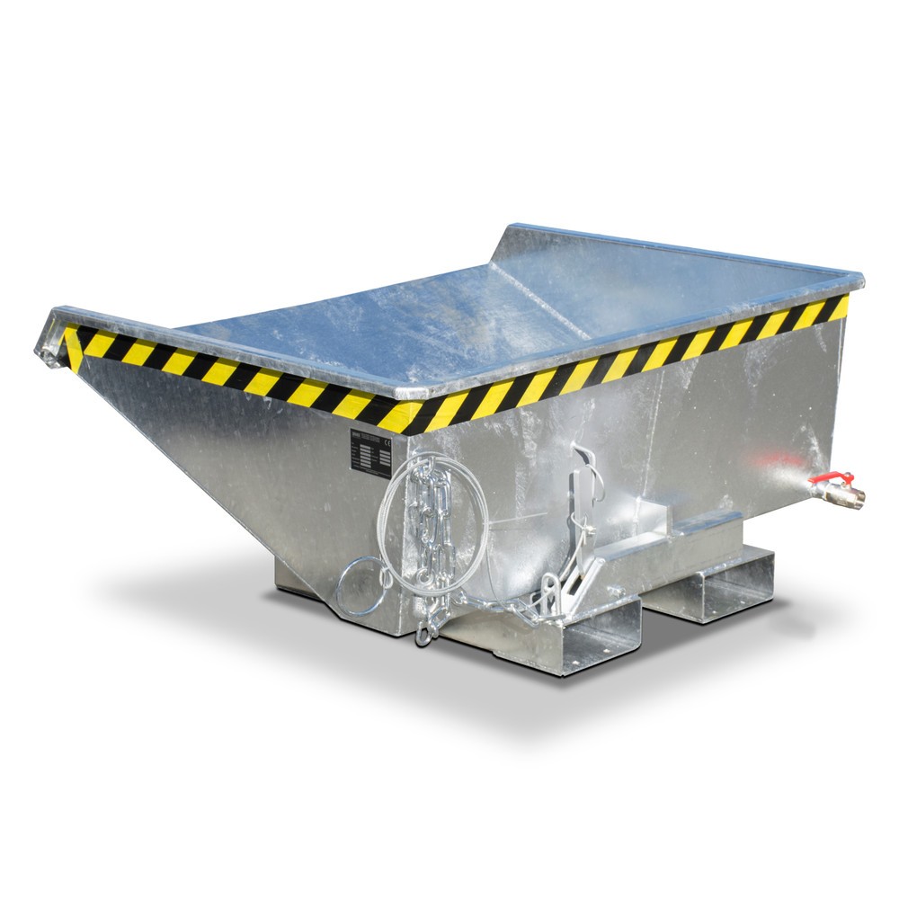 Product afbeelding: Bauer® minibak voor spaanders met afrolmechanisme, lage bouwhoogte, verzinkt, volume 0,275 m³
