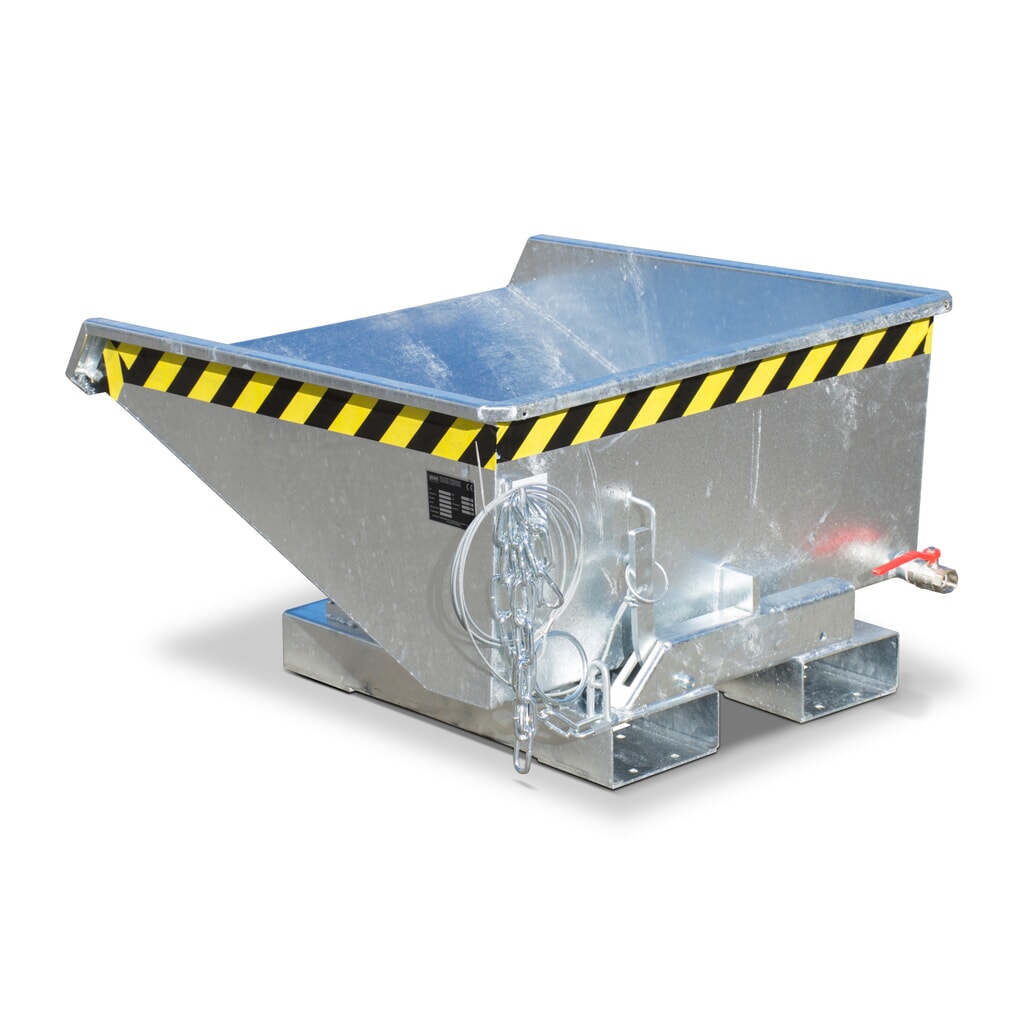 Product afbeelding: Bauer® minibak voor spaanders met afrolmechanisme, lage bouwhoogte, verzinkt, volume 0,225 m³