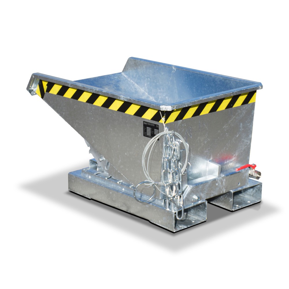 Product afbeelding: Bauer® minibak voor spaanders met afrolmechanisme, lage bouwhoogte, verzinkt, volume 0,15 m³