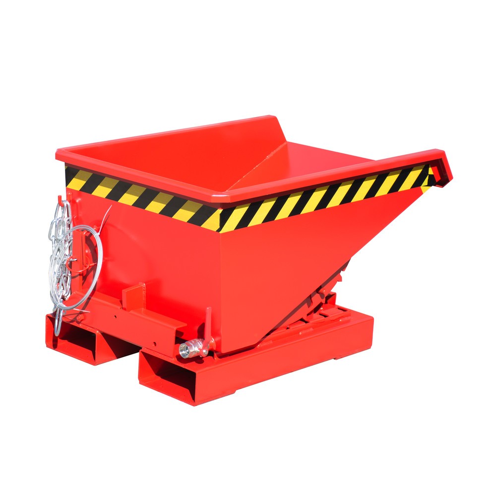 Product afbeelding: Bauer® Minibak voor spaanders met afrolmechanisme, lage bouwhoogte, gelakt, volume 0,15 m³, RAL 3000 vuurrood