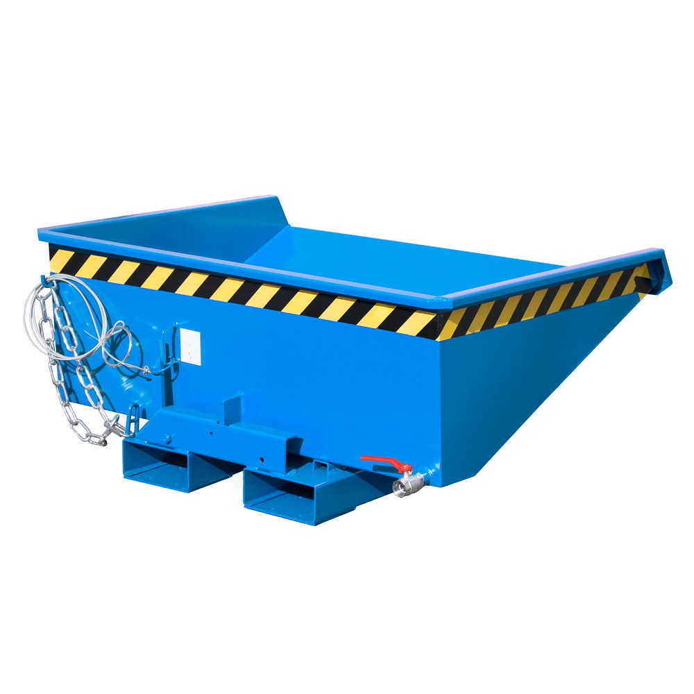 Product afbeelding: Bauer® Minibak voor spaanders met afrolmechanisme, lage bouwhoogte, gelakt, volume 0,275 m³, RAL 5012 lichtblauw