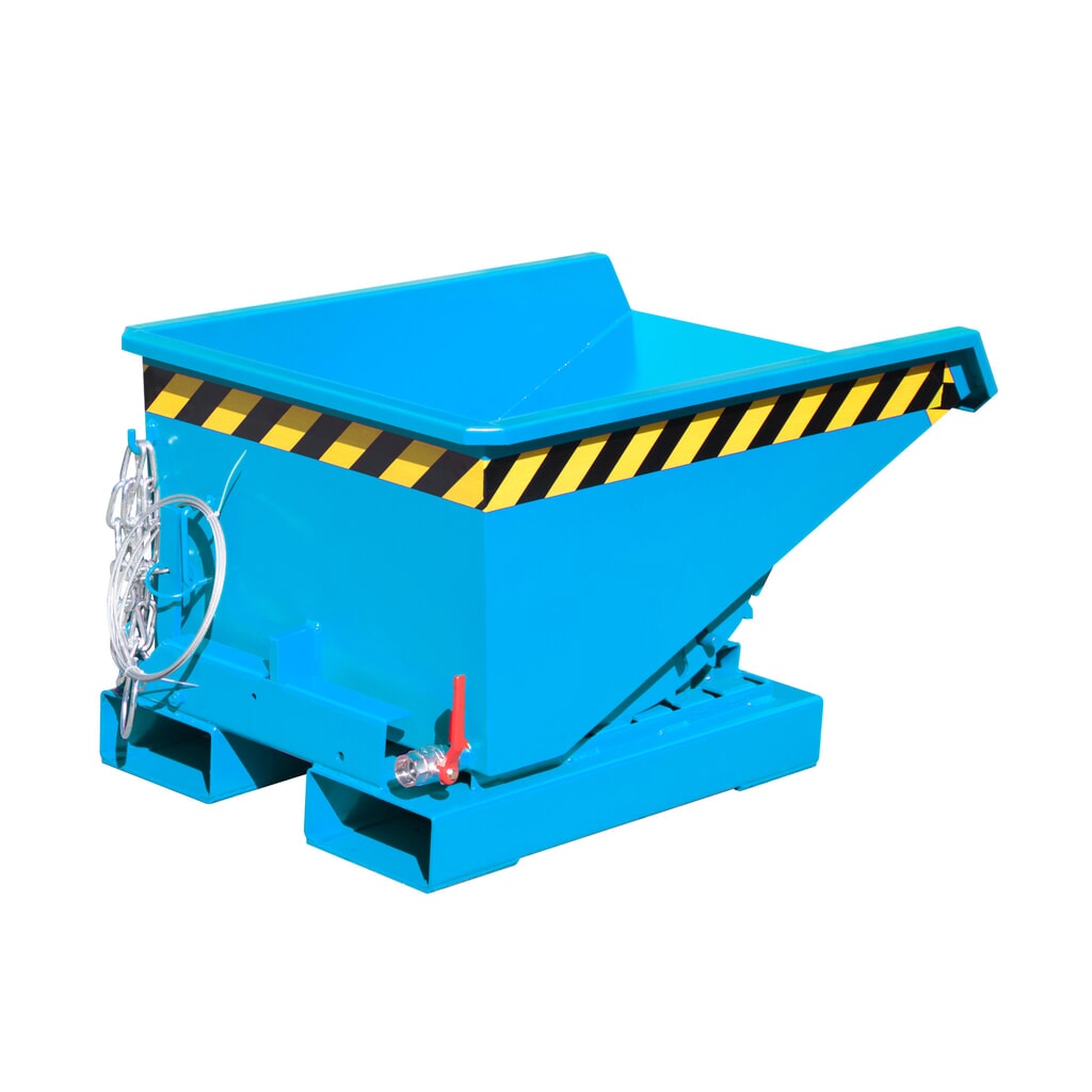 Bauer® Minibak voor spaanders met afrolmechanisme, lage bouwhoogte, gelakt, volume 0,15 m³, RAL 5012 lichtblauw Product afbeelding: Bauer® Minibak voor spaanders met afrolmechanisme, lage bouwhoogte, gelakt, volume 0,15 m³, RAL 5012 lichtblauw
