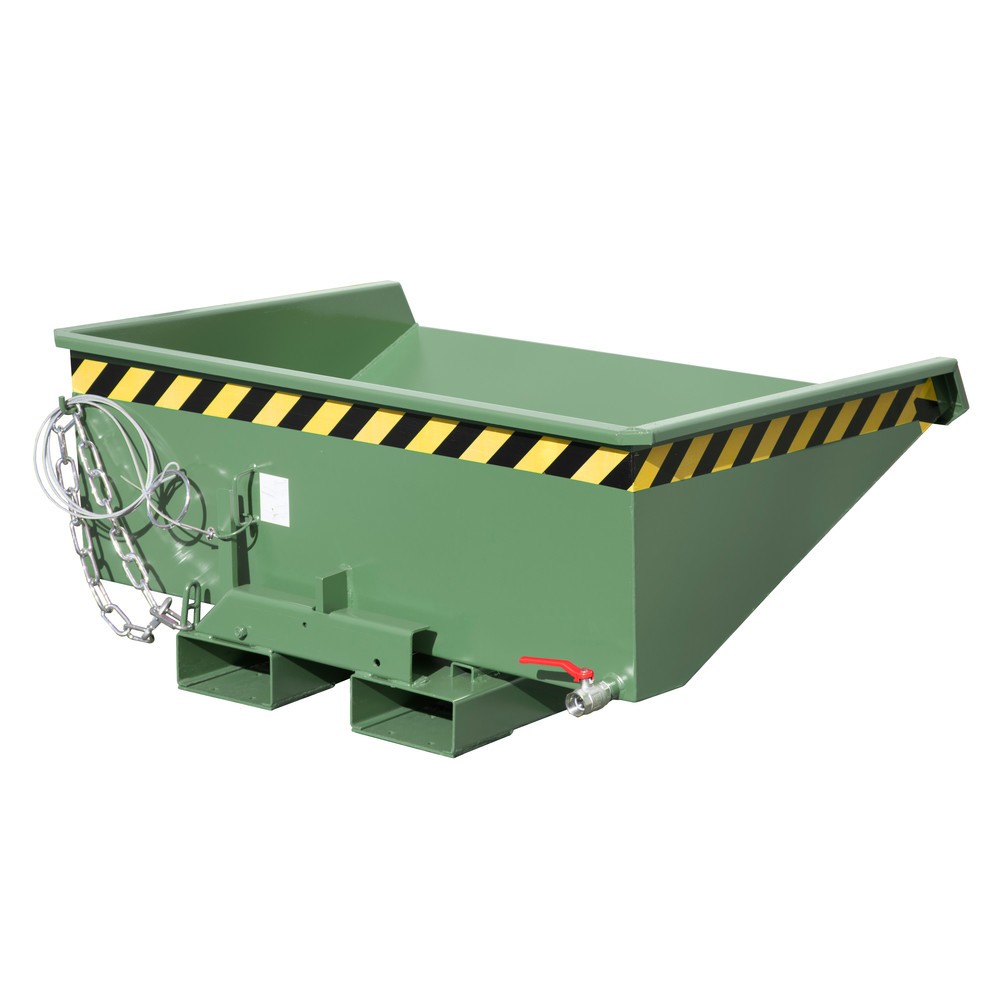 Product afbeelding: Bauer® Minibak voor spaanders met afrolmechanisme, lage bouwhoogte, gelakt, volume 0,275 m³, RAL 6011 resedagroen