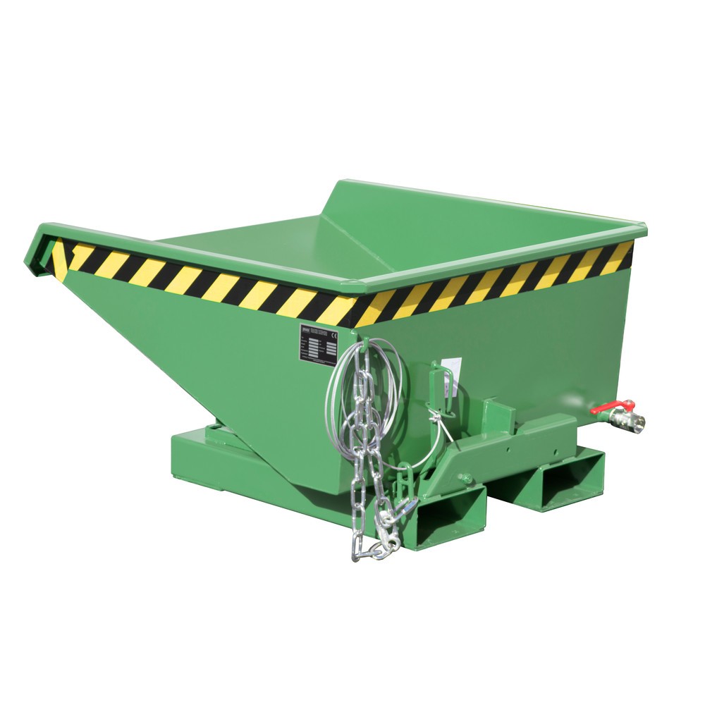 Product afbeelding: Bauer® Minibak voor spaanders met afrolmechanisme, lage bouwhoogte, gelakt, volume 0,225 m³, RAL 6011 resedagroen
