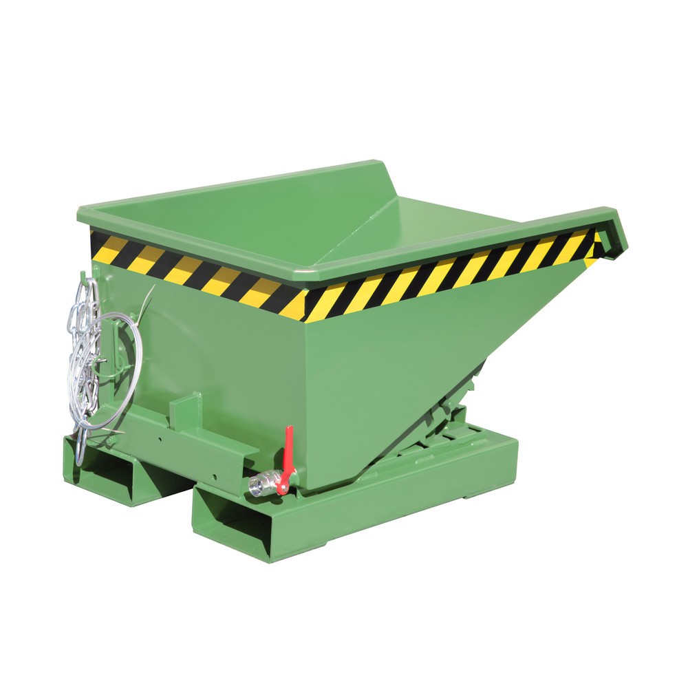 Product afbeelding: Bauer® Minibak voor spaanders met afrolmechanisme, lage bouwhoogte, gelakt, volume 0,15 m³, RAL 6011 resedagroen
